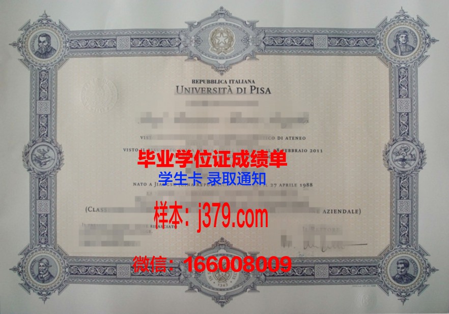 比萨大学毕业证书图片(比萨大学英文)